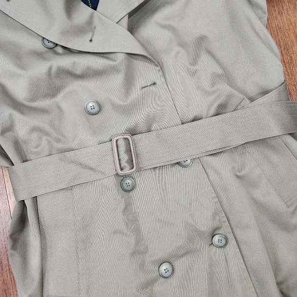 Vintage London For Women's trench coat, size 18 tall in military green. - Picture 3 of 9